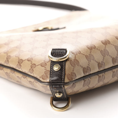 Gucci Crystal Monogram Abbey Messenger Bag Beige Dark Brown 6 of 10