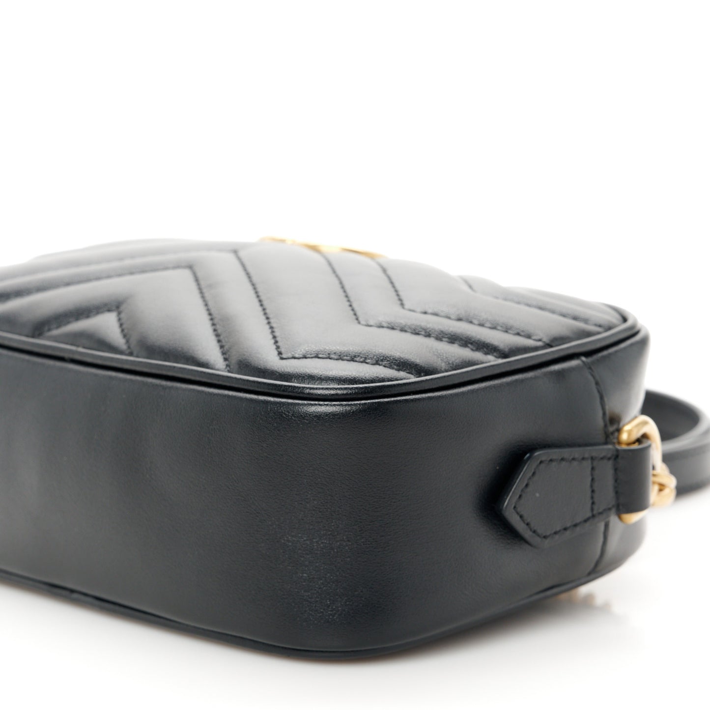 Calfskin Matelasse Mini GG Marmont Chain Shoulder Bag Black