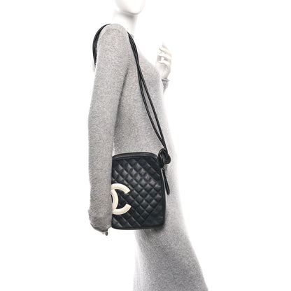 Chanel Calfskin Quilted Medium Cambon Messenger Black White 2 of 10