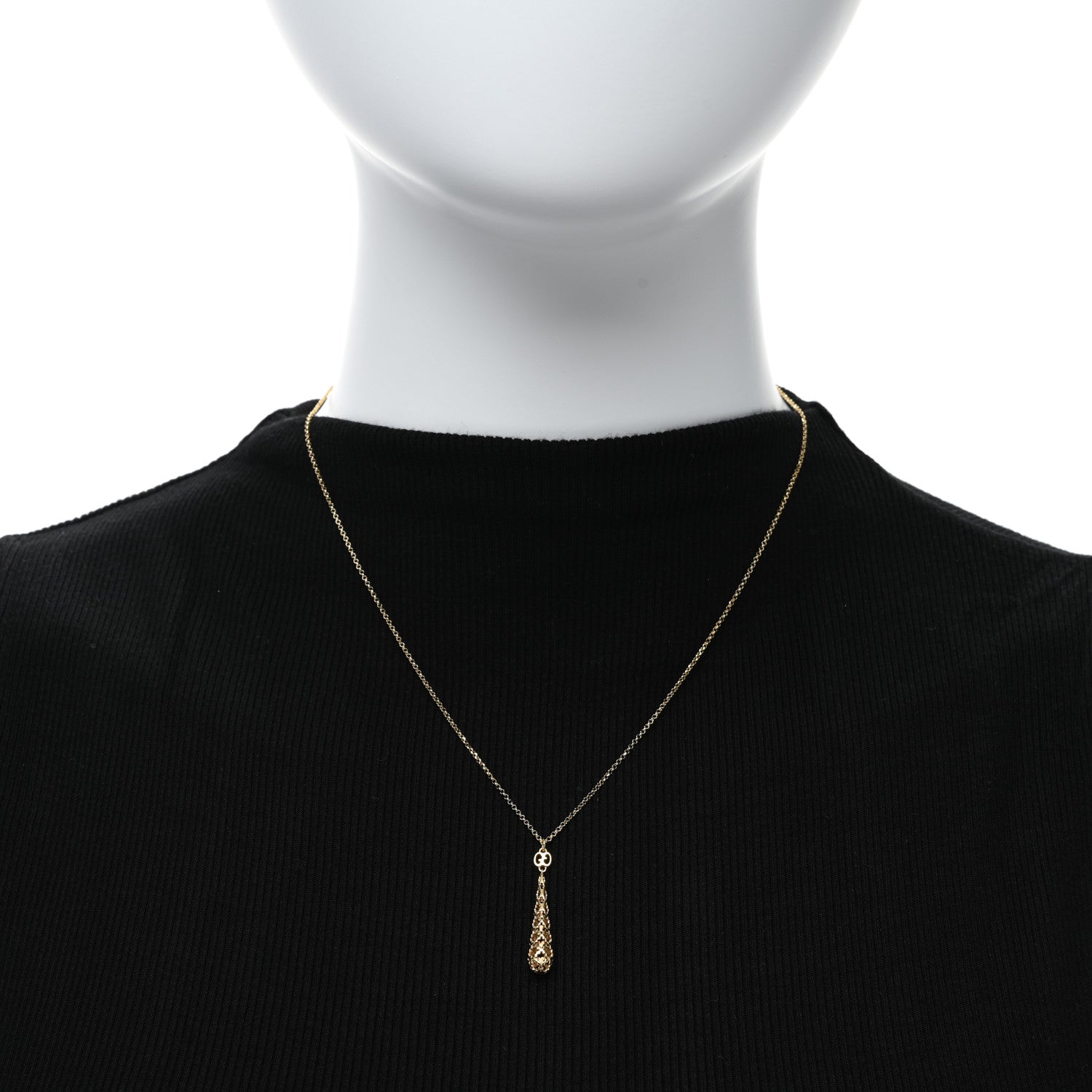 Gucci 18K Yellow Gold Diamantissima Pendant Necklace 2 of 4