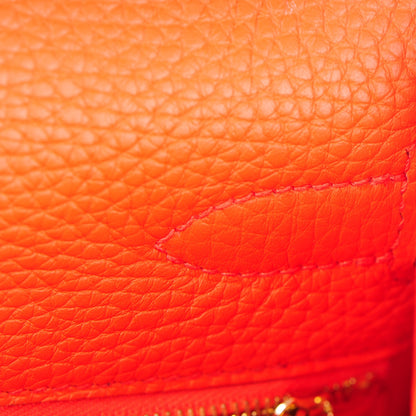 Hermes Taurillon Clemence Kelly Retourne 32 Orange Poppy 19 of 28