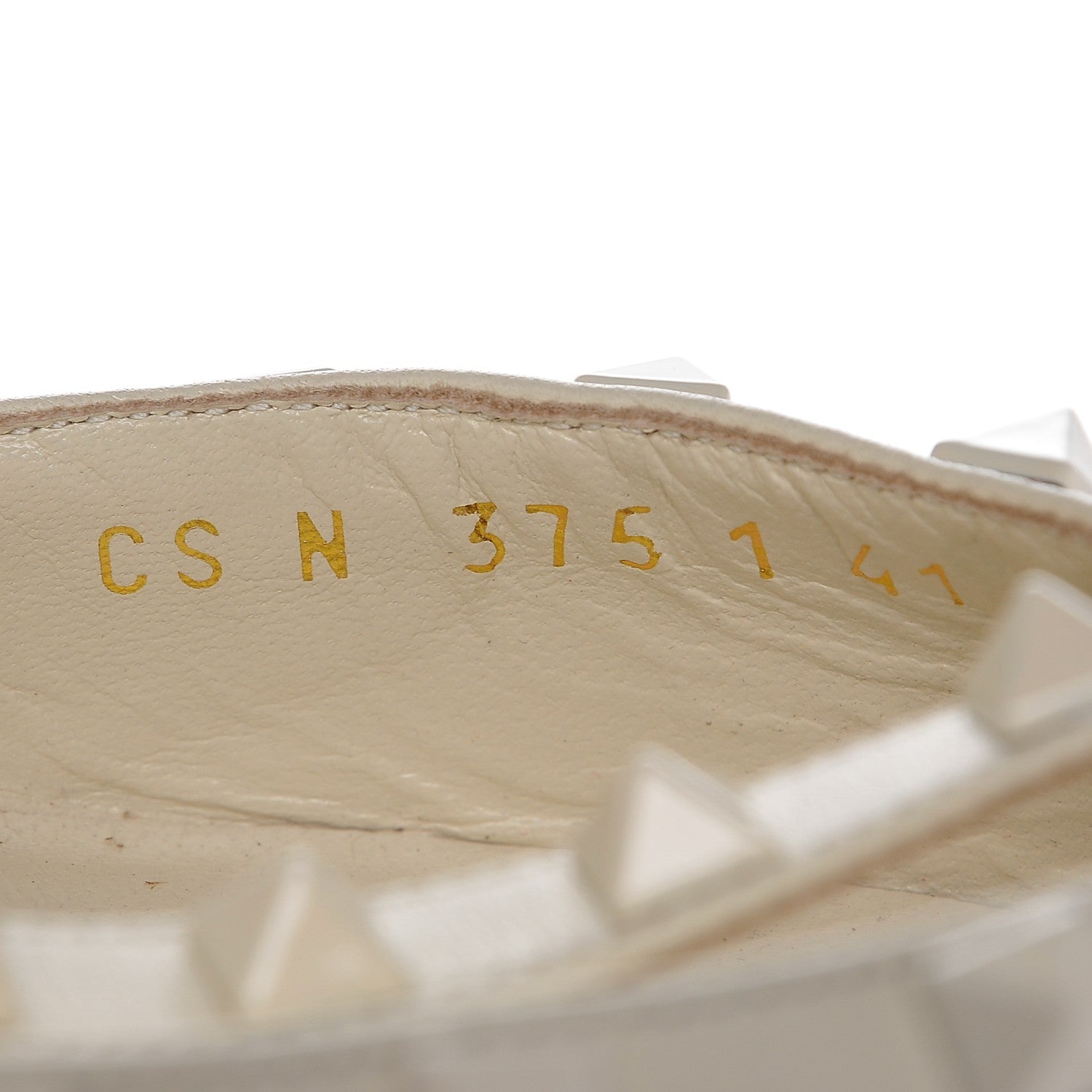 Valentino Garavani Calfskin Lacquered Monochrome Rockstud Ankle Strap 65mm Pumps 41 Ivory 8 of 8