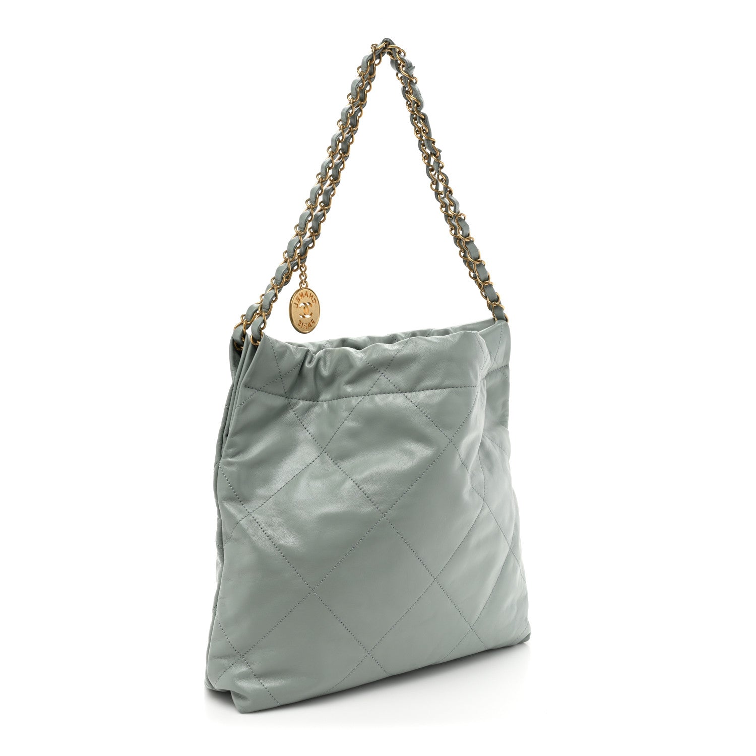 Chanel Shiny Calfskin Quilted Small Chanel 22 Grey 4 of 11