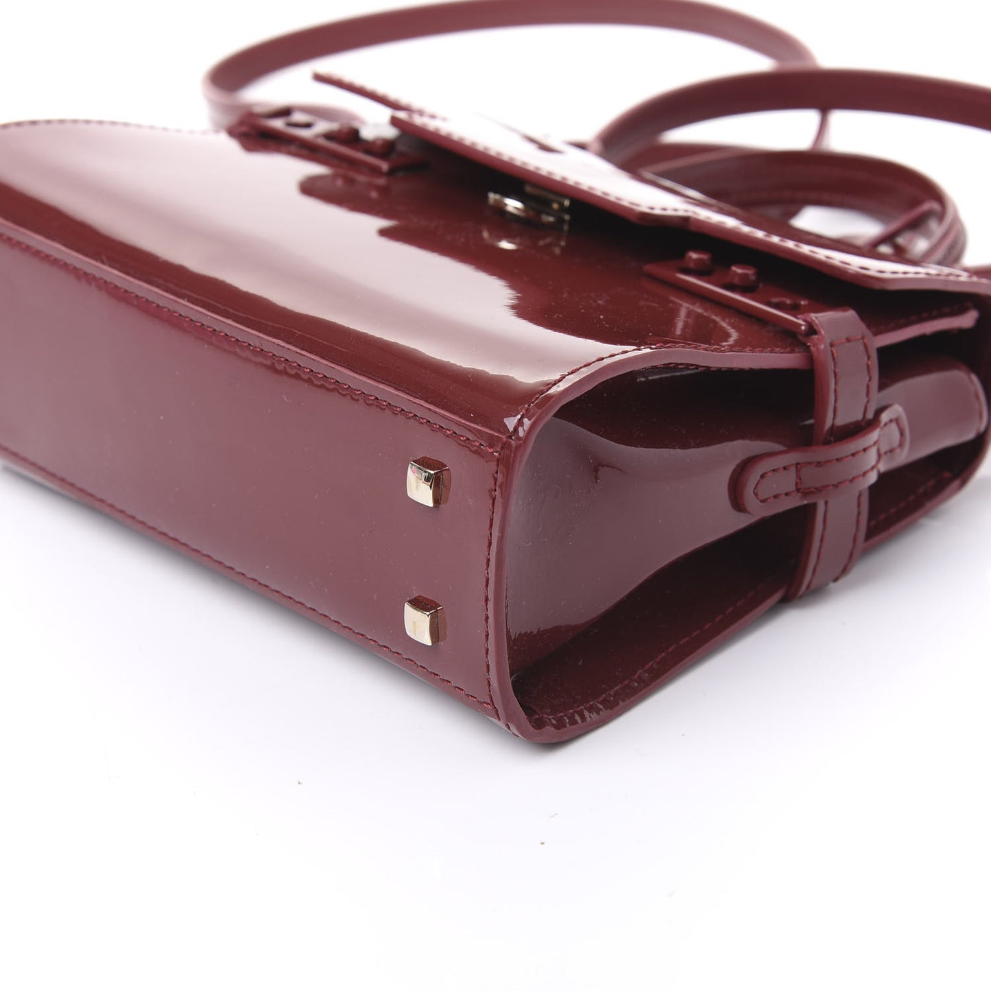 Patent Calfskin Micro Tempete Satchel Red