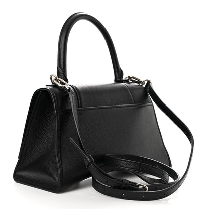 Balenciaga Grained Calfskin Small Hourglass Top Handle Bag Black 3 of 11
