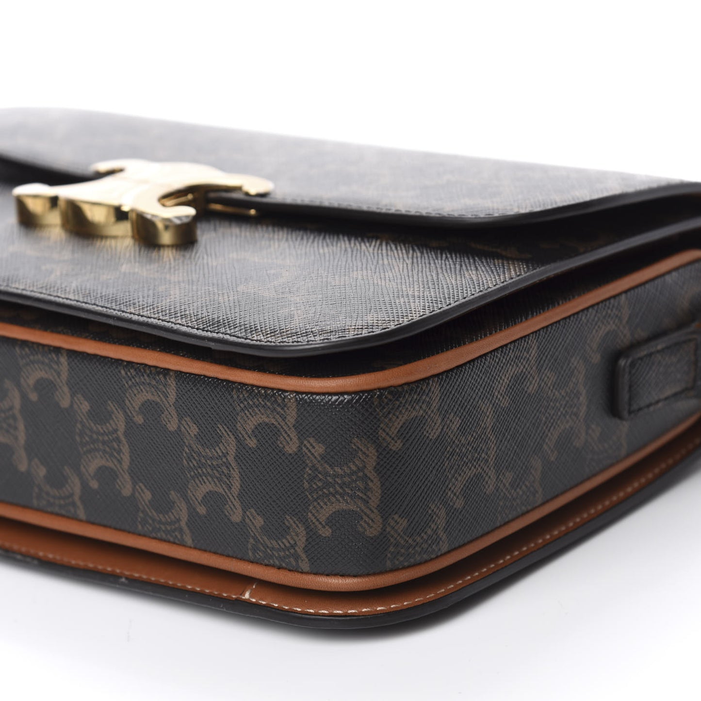 Calfskin Triomphe Canvas Medium Triomphe Tan