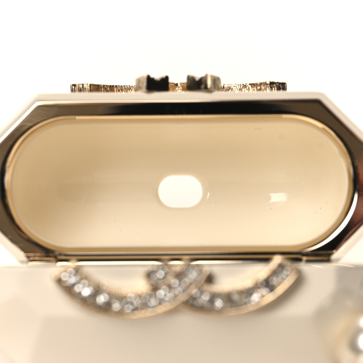 Chanel Resin Crystal Pearl Airpod Pro Case Necklace Gold White Pearly Black 4 of 5