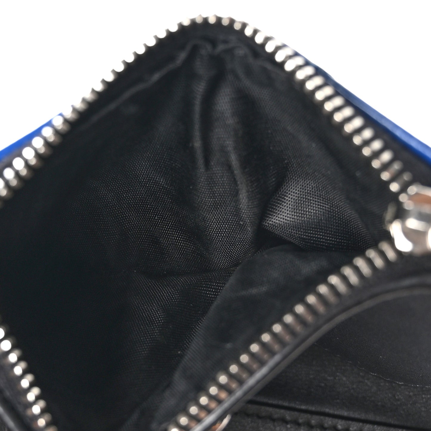 Patent Grain De Poudre Matelasse Chevron Monogram Zipped Two-Part Wallet Royal Blue