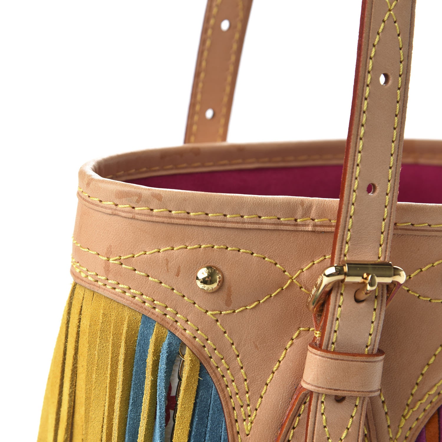 Louis Vuitton Monogram Multicolor Fringe Bucket White 11 of 12