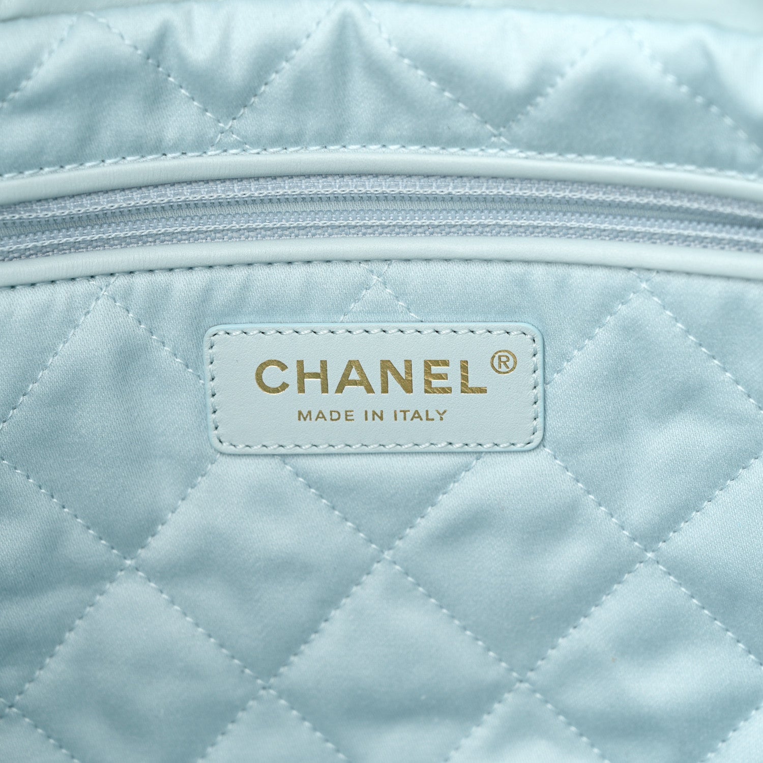 Chanel Shiny Calfskin Quilted Small Chanel 22 Light Blue 8 of 11