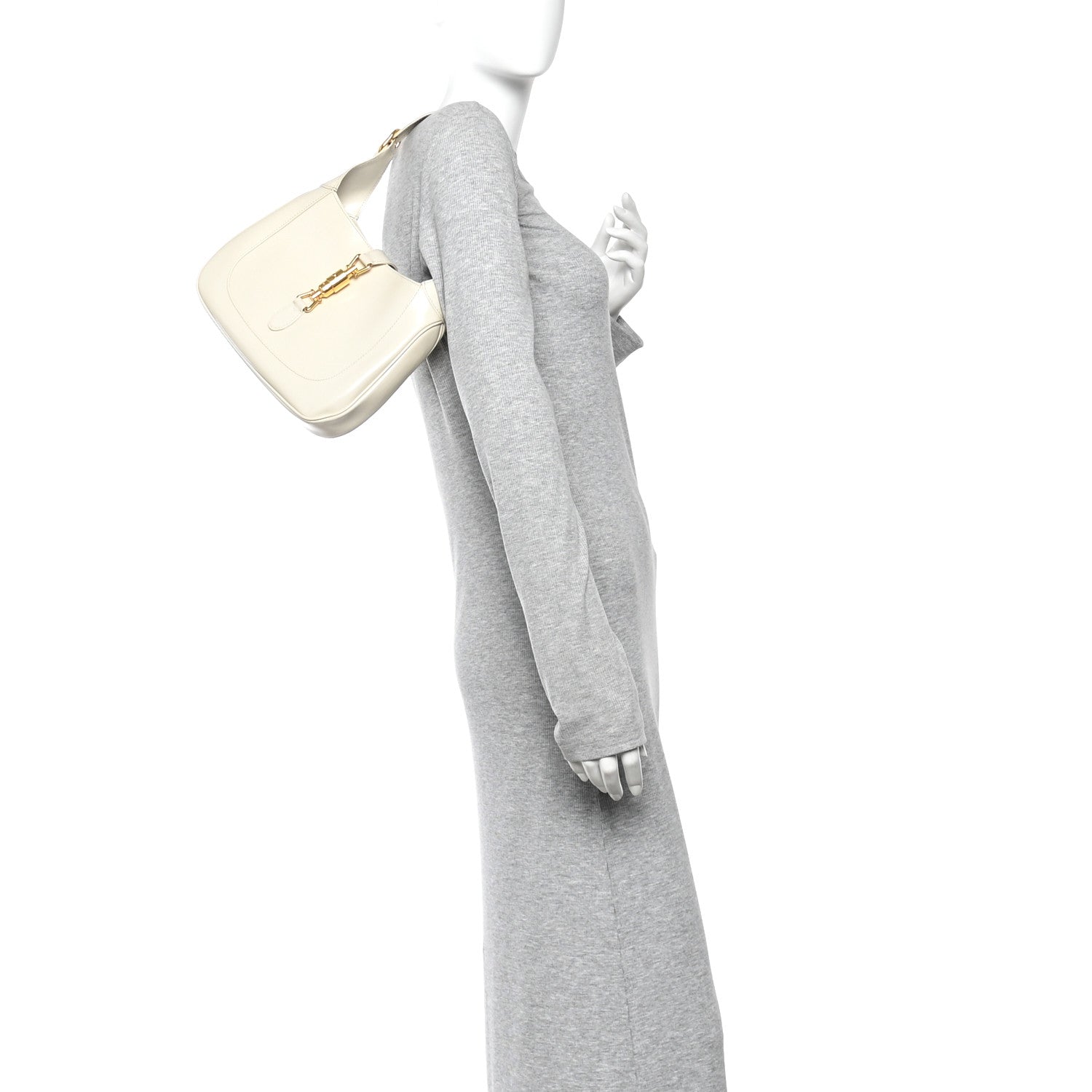 Gucci Boarded Dyana Lux Calfskin Small Jackie 1961 Hobo Mystic White 2 of 13