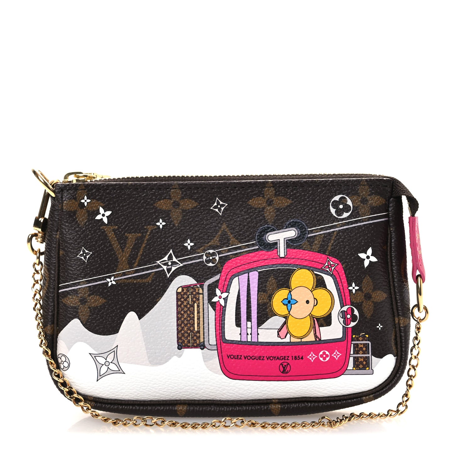 Monogram 2019 Christmas Animation Mini Courchevel Pochette Accessories Fuchsia