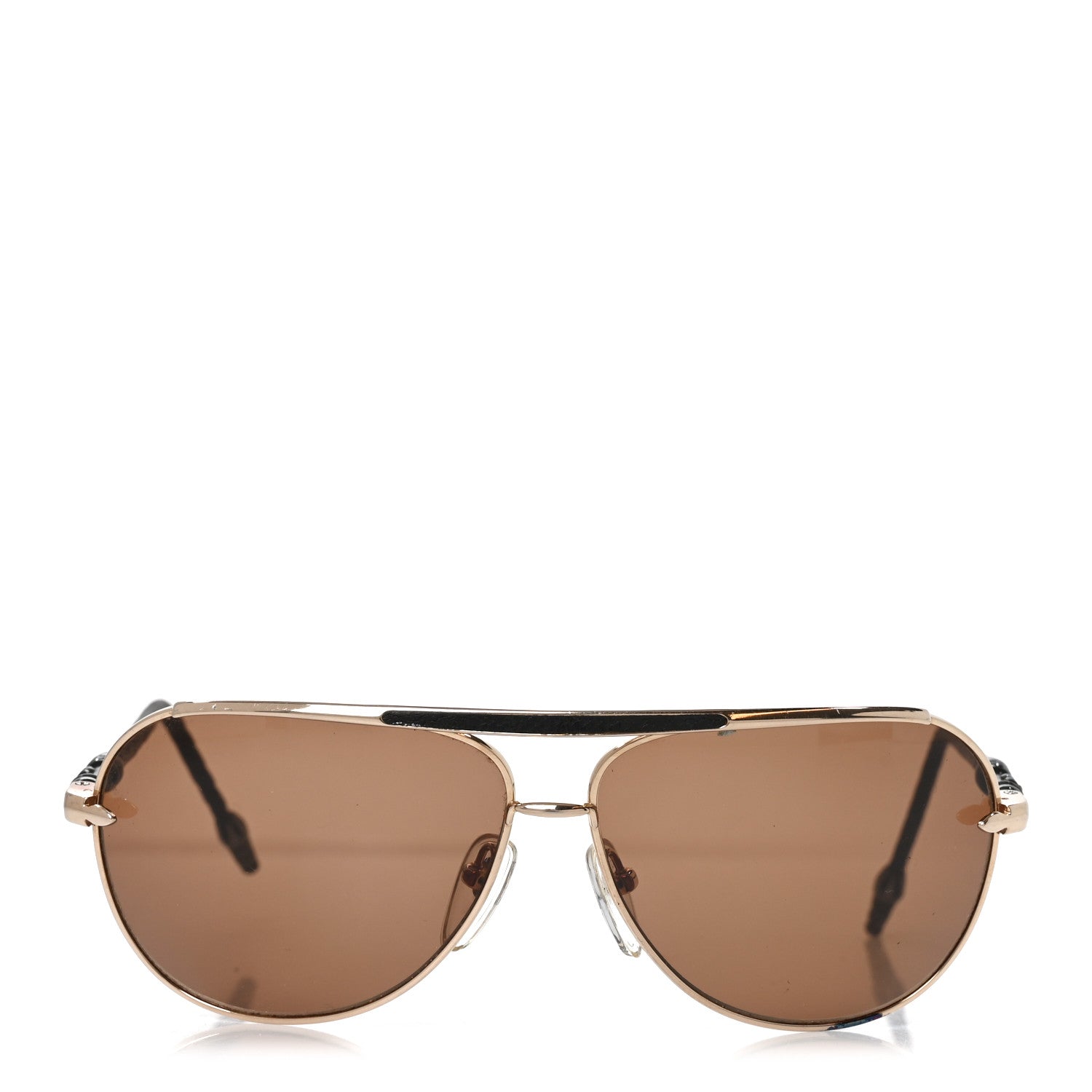 Chrome Hearts Calfskin Aviator Muncher Sunglasses Gold 2 of 7