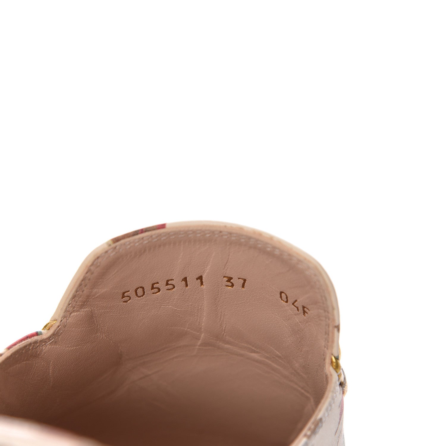 Gucci Calfskin Stamp Allover Rose Princetown Slippers 37 Ivory Multicolor 9 of 9