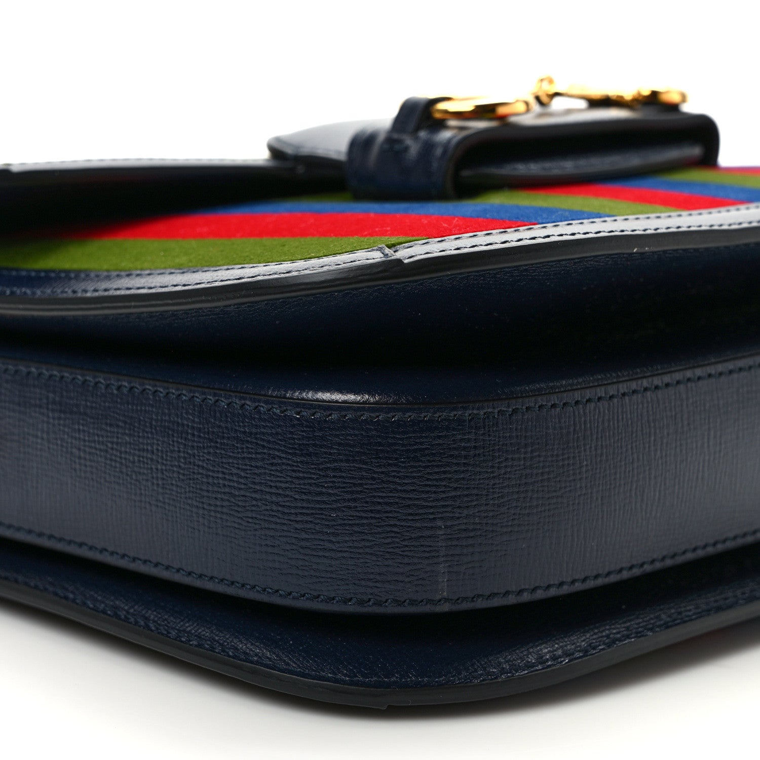 Gucci Velvet Azalea Calfskin Baiadera Stripe Horsebit 1955 Shoulder Bag Multicolor 8 of 10