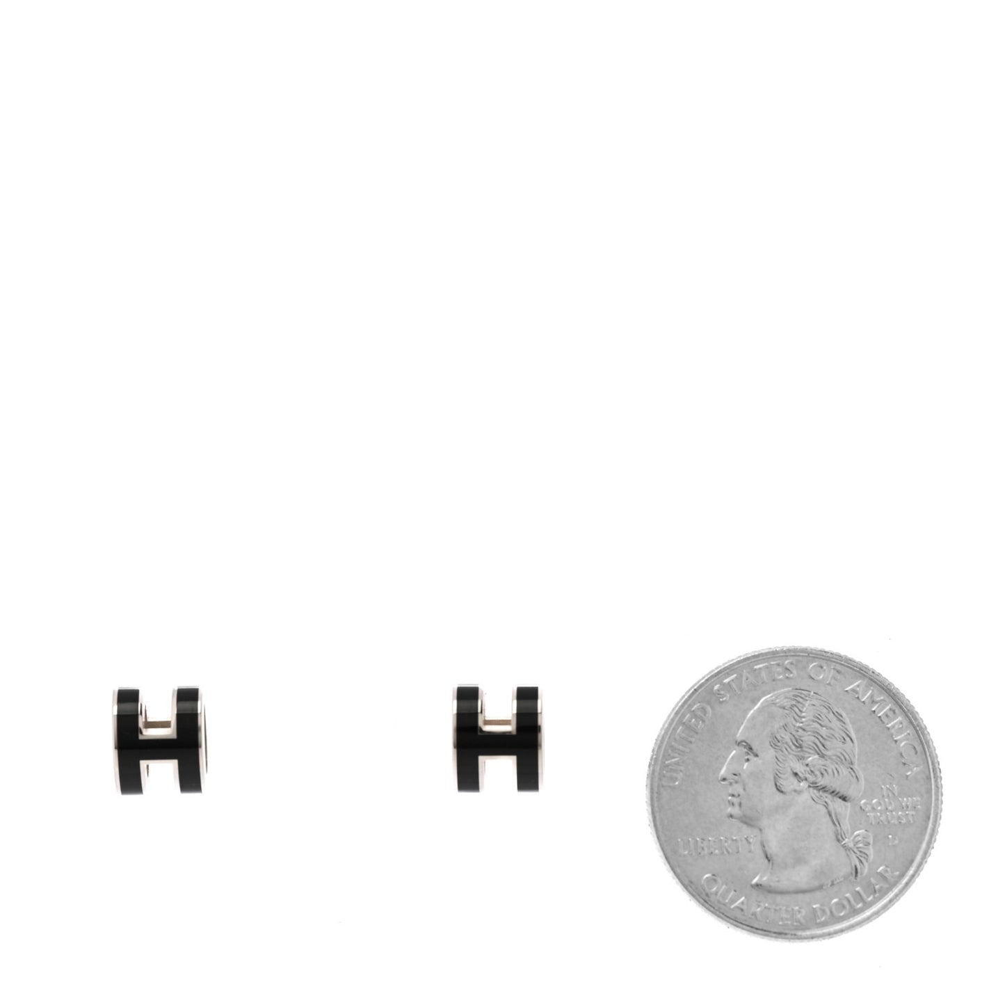 Palladium Lacquered Mini Pop H Earrings Black
