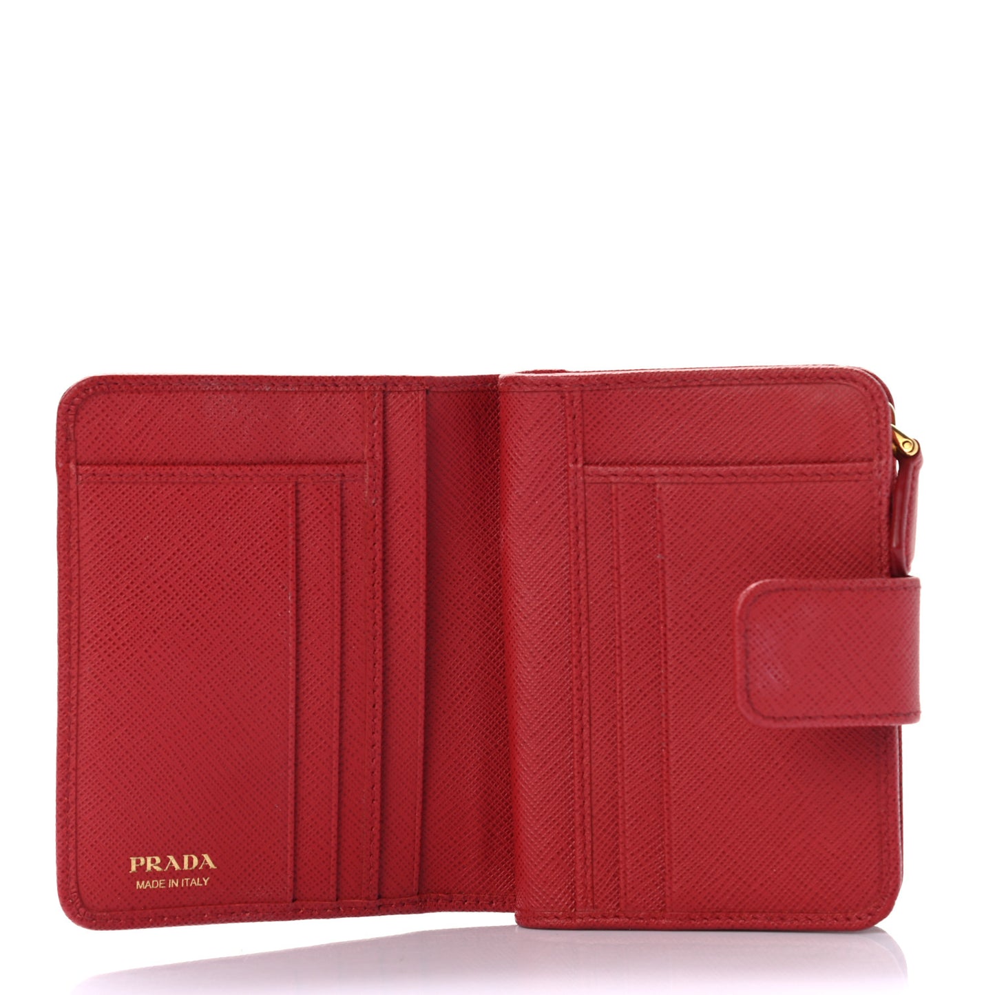 Saffiano Metal Compact Wallet Fuoco