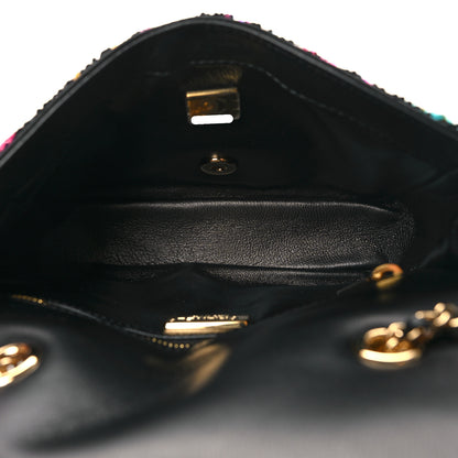 Chanel Sequin Logo CC Small Single Flap Black Multicolor 5 of 11