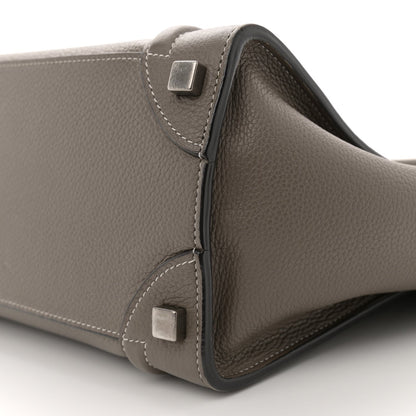 Celine Drummed Calfskin Micro Luggage Souris 10 of 12