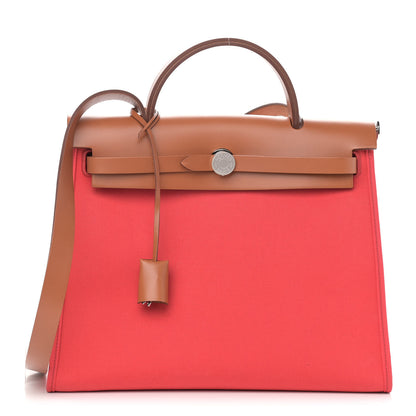 Hermes Vache Hunter Toile Herbag Zip 31 PM Bougainvillea 1 of 12