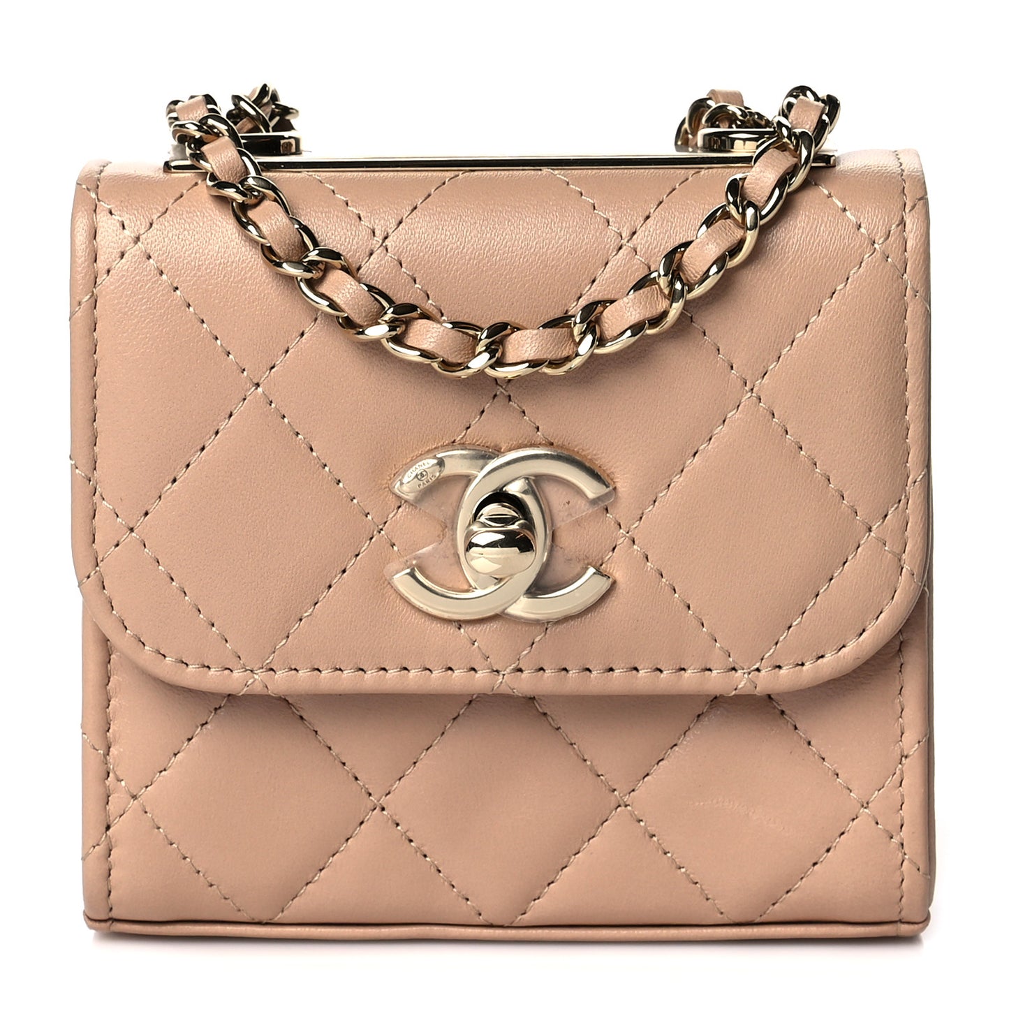 Lambskin Quilted Mini Trendy CC Clutch With Chain