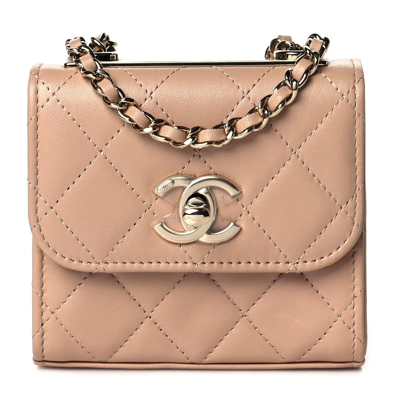 Chanel Lambskin Quilted Mini Trendy CC Clutch With Chain 1 of 10