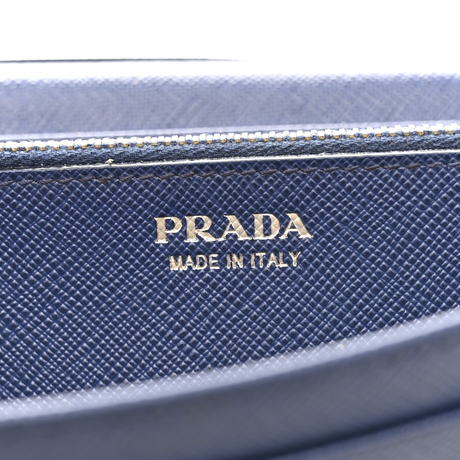 Prada Saffiano Metal Bar Continental Flap Wallet Bluette 6 of 11