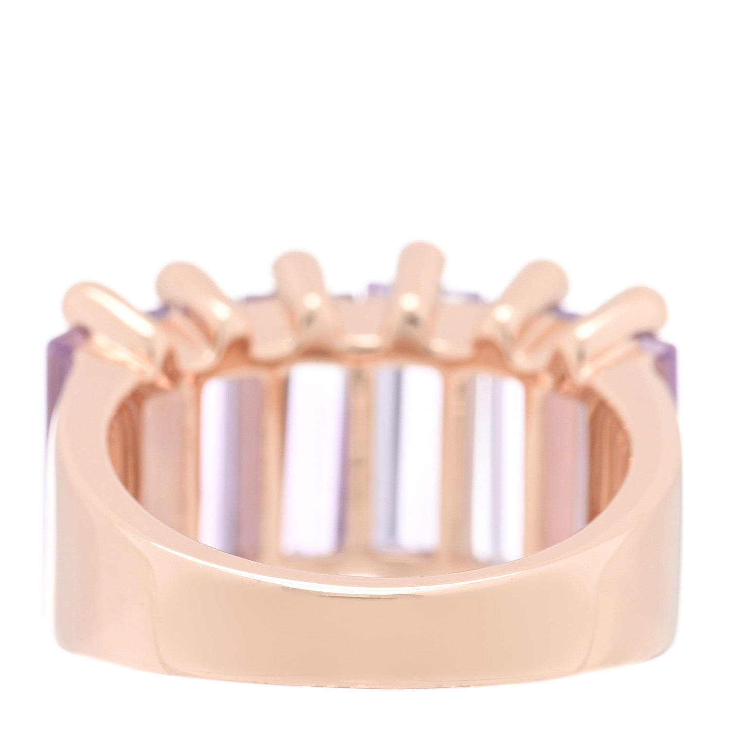 Suzanne Kalan 18K Rose Gold Amethyst Baguette Half Band Ring 51 5.75 3 of 4