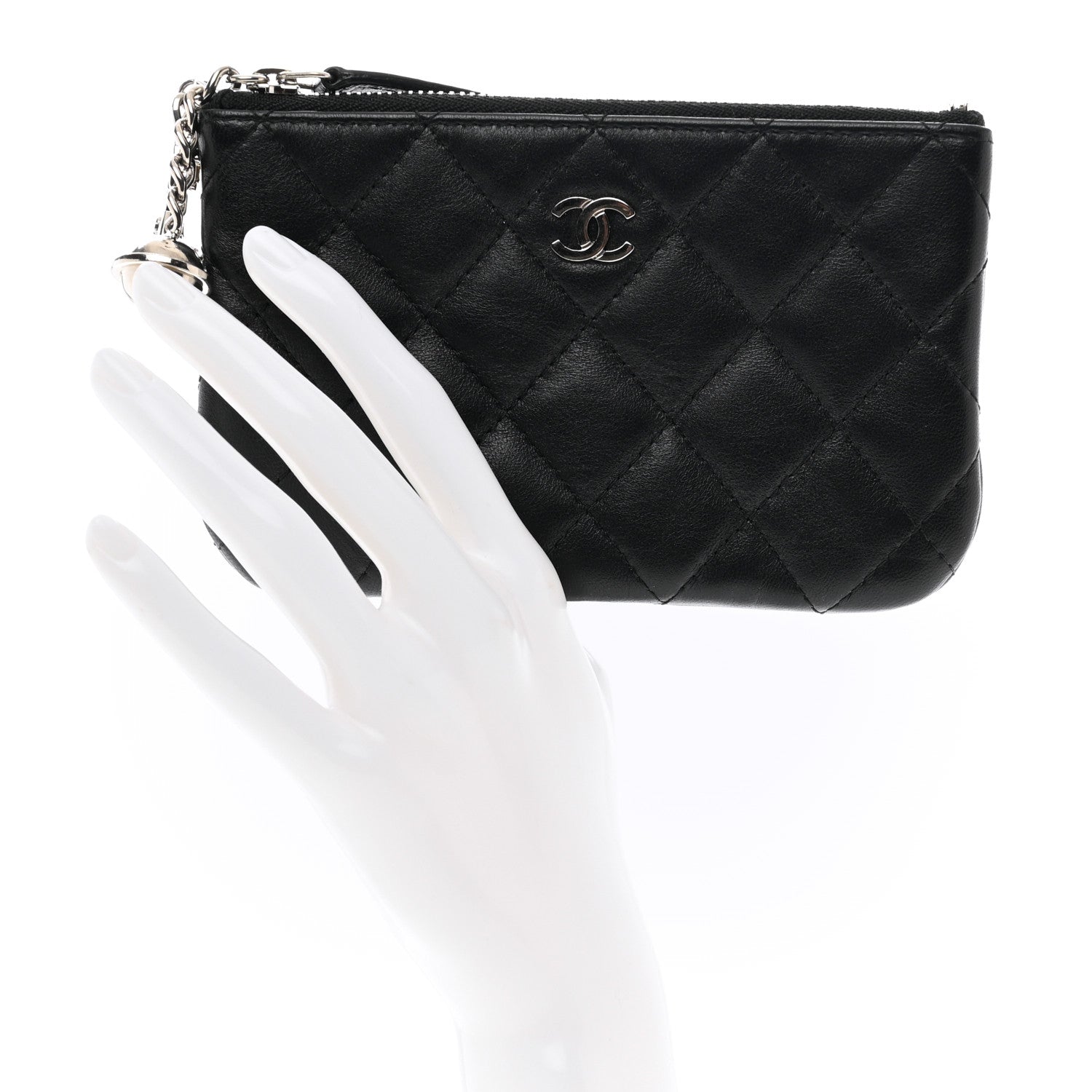 Chanel Lambskin Quilted Small Cosmo Cosmetic Case Black 2 of 7