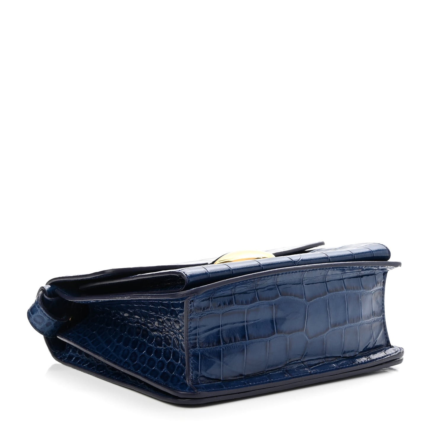 Calfskin Crocodile Embossed Dia Day Bag Blue
