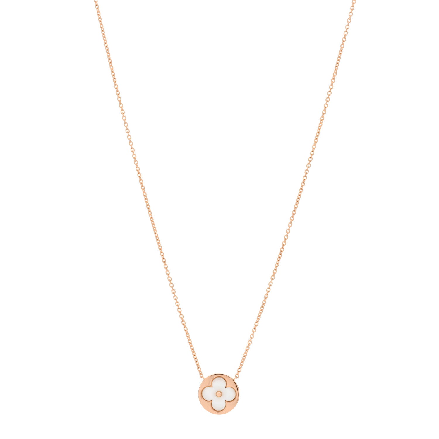Louis Vuitton 18K Pink Gold Mother Of Pearl Blossom Sun Pendant Necklace 1 of 5