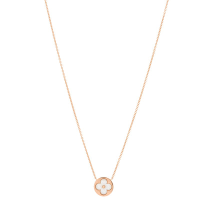Louis Vuitton 18K Pink Gold Mother Of Pearl Blossom Sun Pendant Necklace 1 of 5