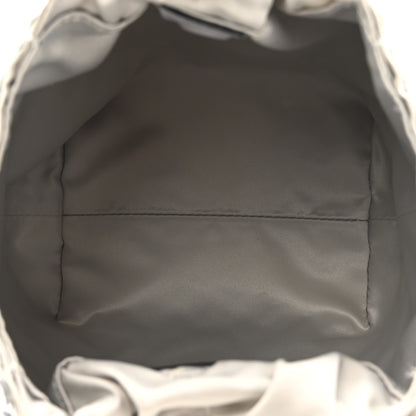 Valentino Garavani Satin Rhinestone Embellished Small Carry Secrets Bucket Bag Silver 5 of 10