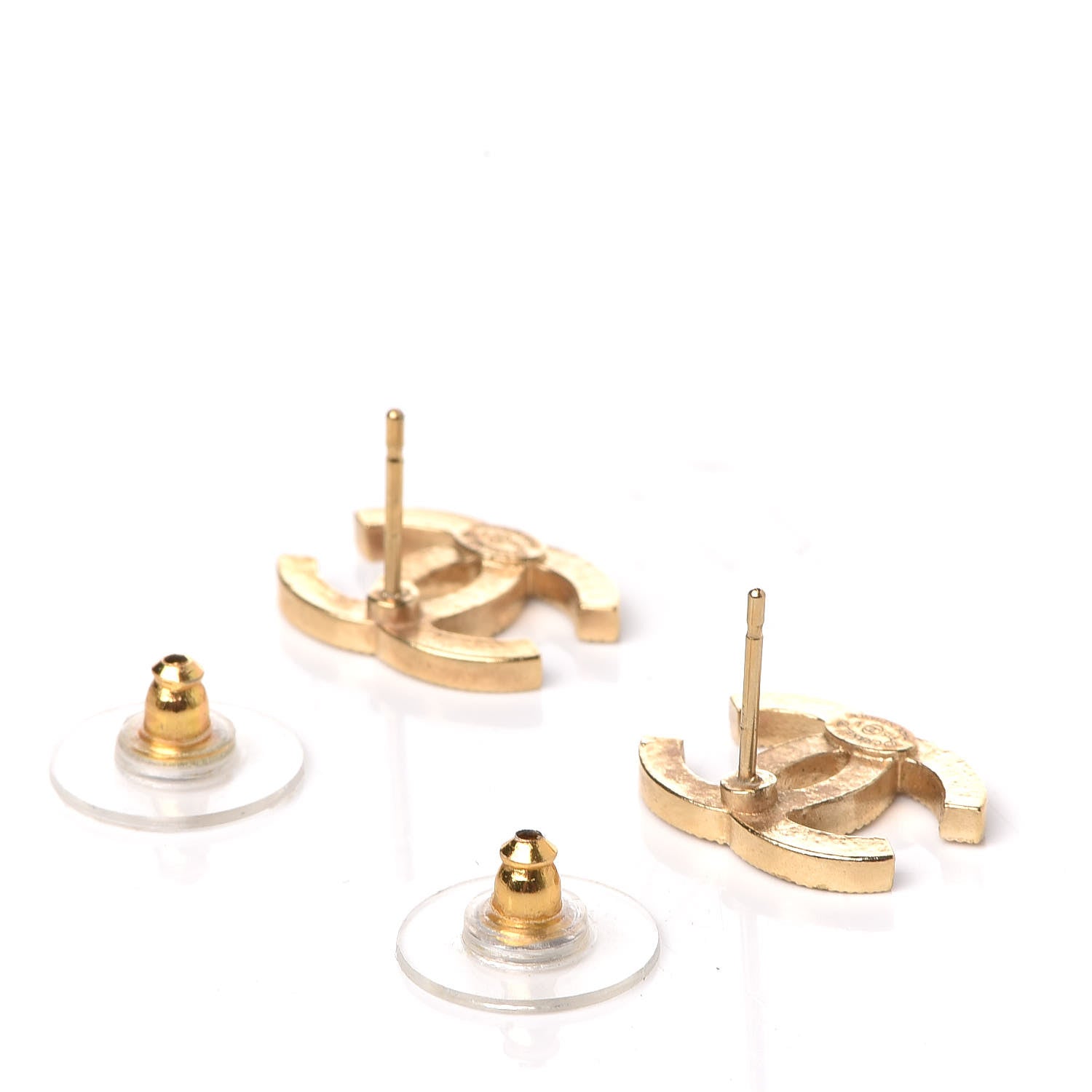 Chanel Crystal CC Earrings Gold 3 of 5