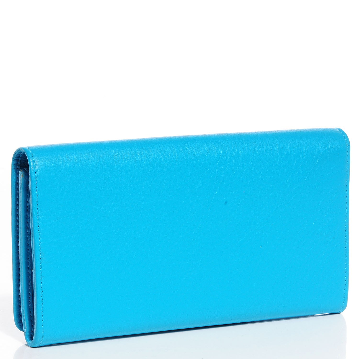 Balenciaga Supple Calfskin Papier Platre Money Wallet Bleu Caraibes 3 of 12