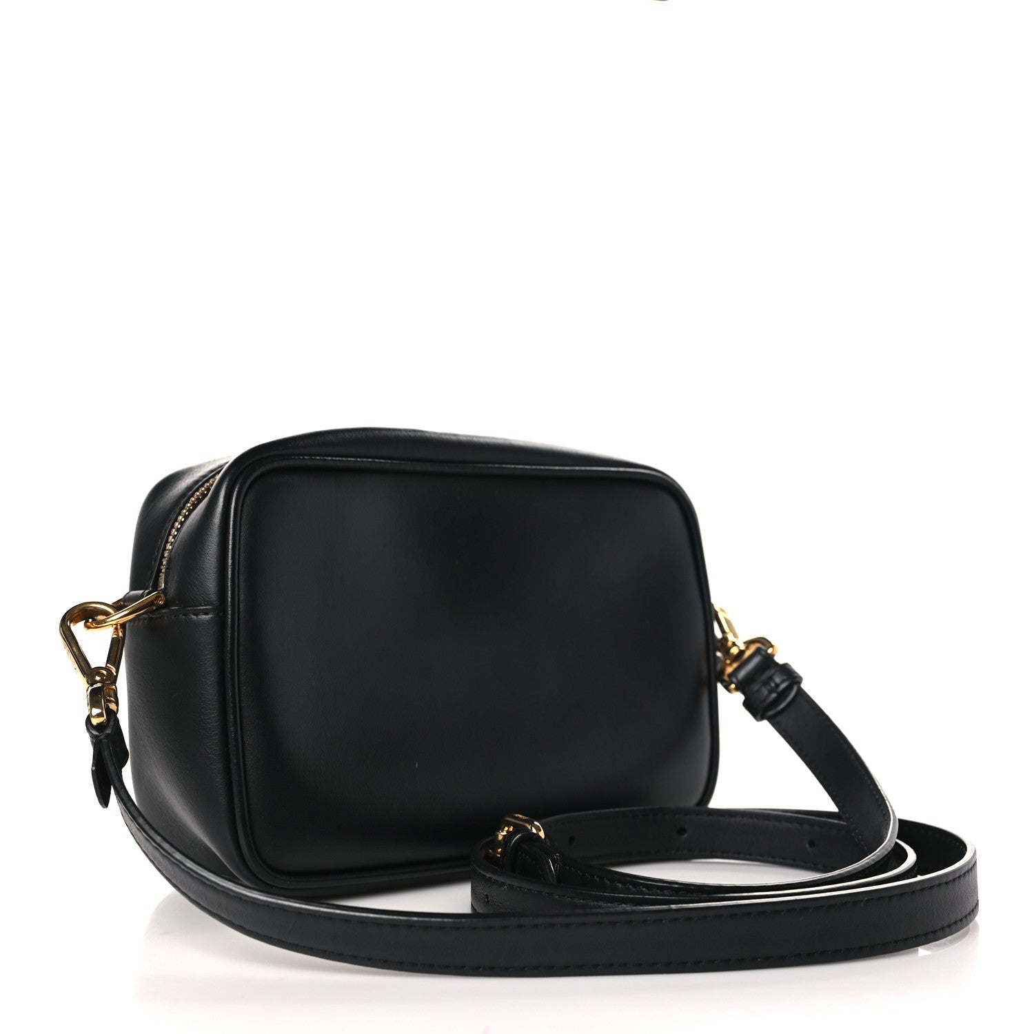 Fendi Vitello Century FF 1974 Embossed Mini Camera Case Black 3 of 9