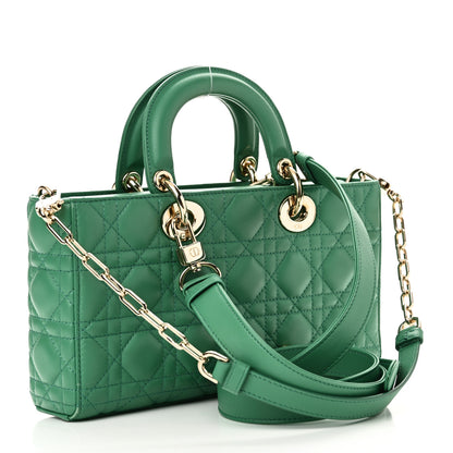 Christian Dior Lambskin Cannage Medium Lady D-Joy Green 3 of 10