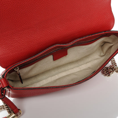 Gucci Pebbled Calfskin Medium Soho Flap Crossbody Red 5 of 6