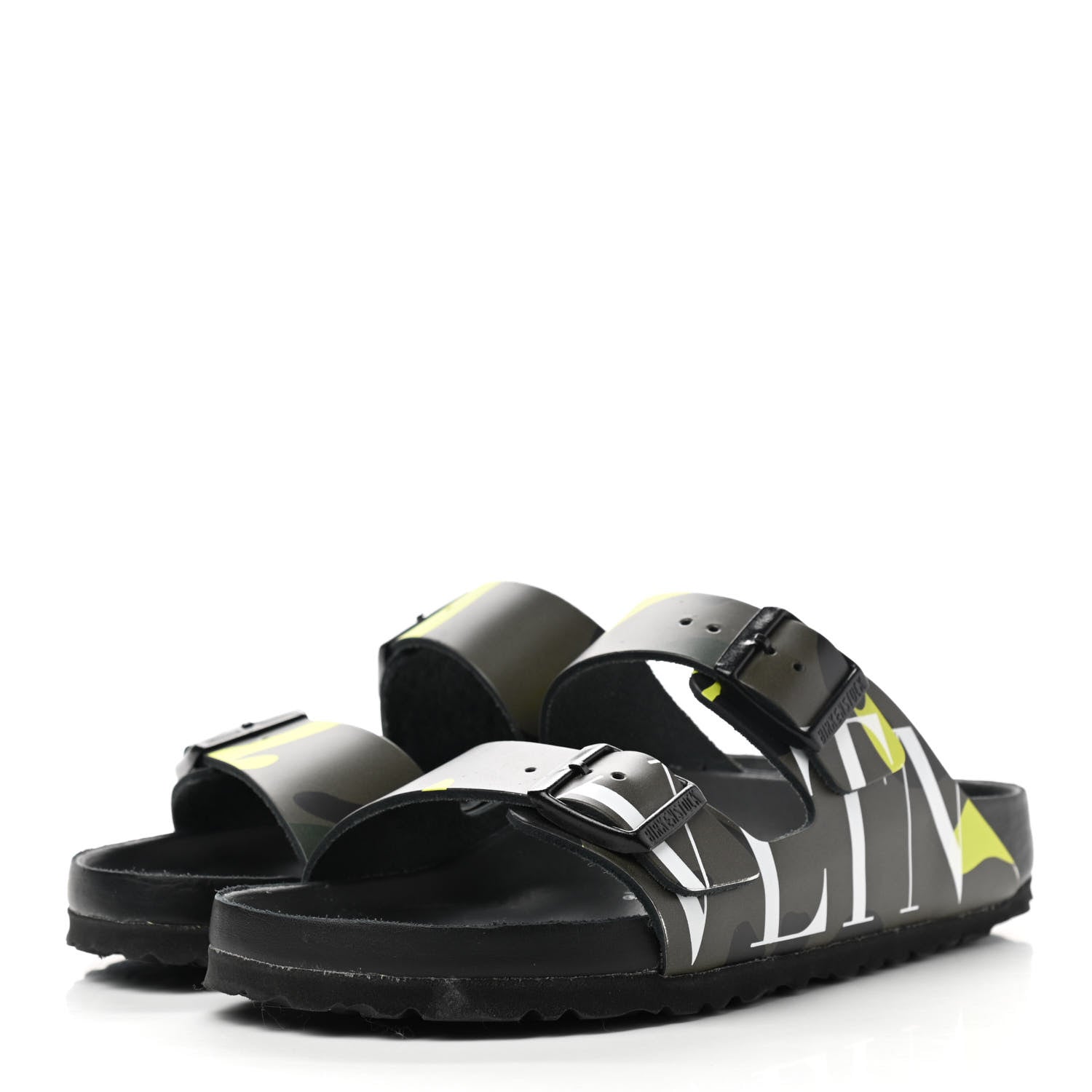 Valentino Garavani X BIRKENSTOCK Calfskin VLTN Arizona Slide Sandals 39 Army Green Lime 3 of 8