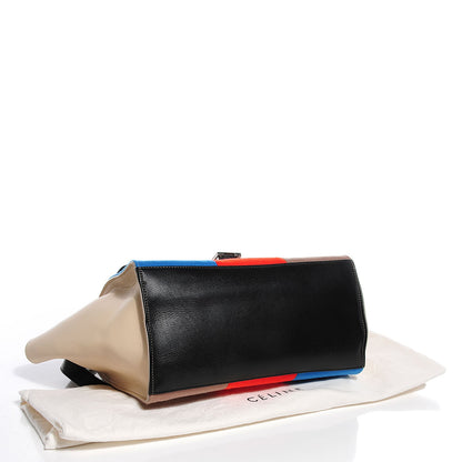 Celine Calfskin Wool Colorblock Medium Trapeze Tri-Color 4 of 9
