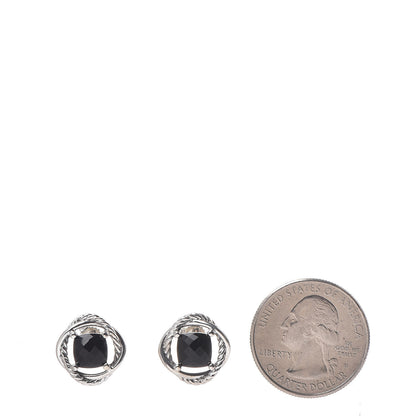 David Yurman Sterling Silver Black Onyx 7mm Infinity Earrings 2 of 5