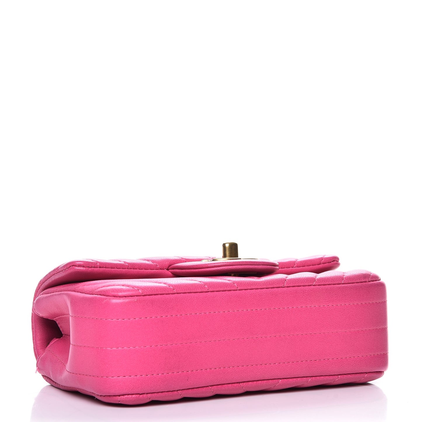 Lambskin Chevron Quilted Extra Mini Flap Dark Pink