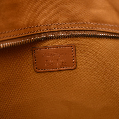 Salvatore Ferragamo Canvas Calfskin Tote Light Brown 6 of 14