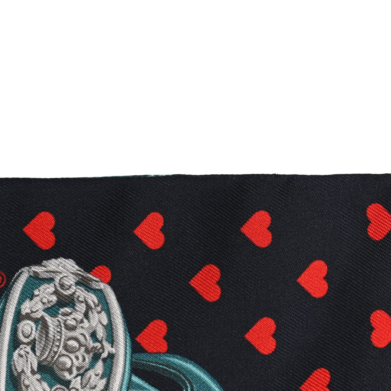 Hermes Silk Brides de Gala Love Twilly Caban Canard Rouge 5 of 5