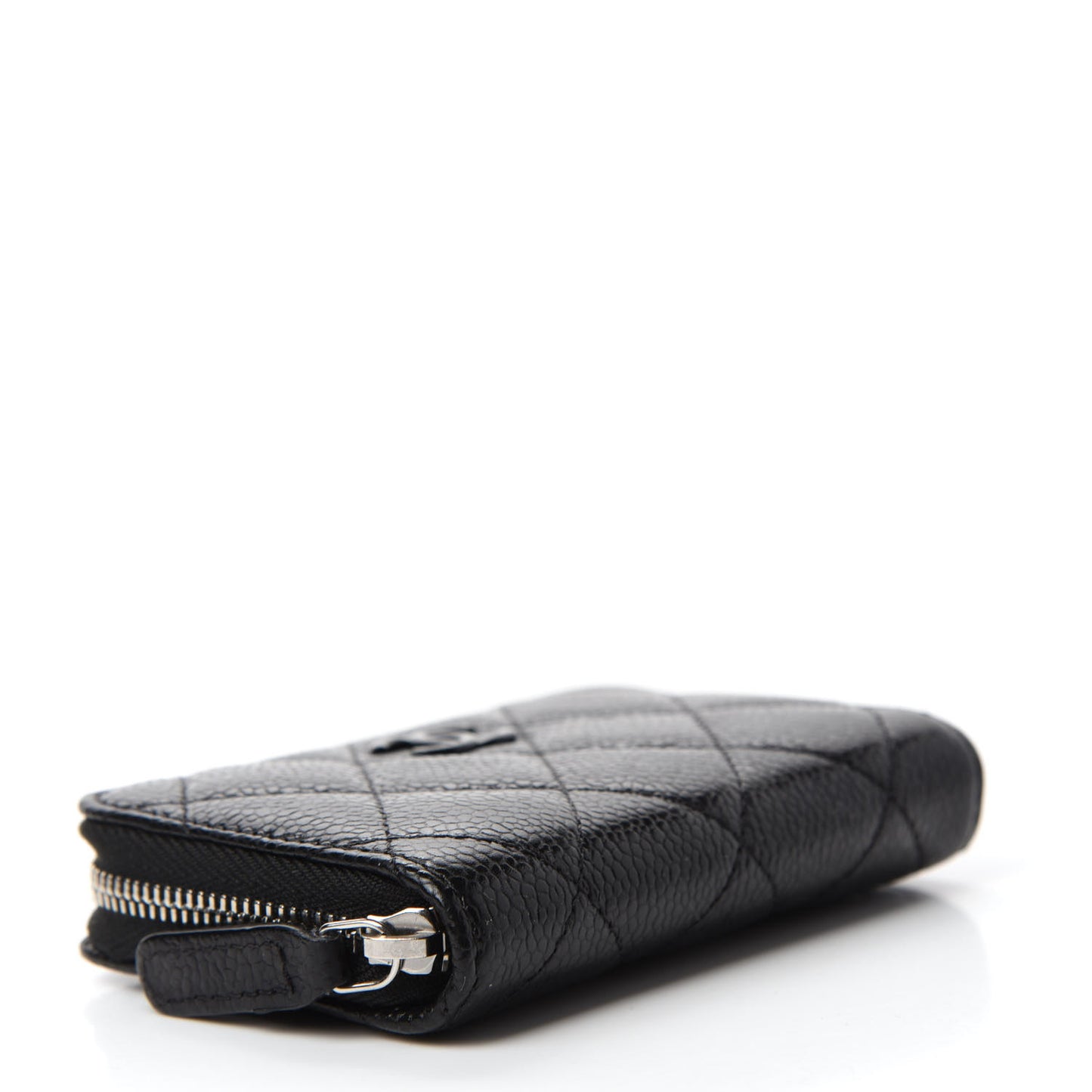 Caviar Quilted Incognito Zip Coin Purse Black