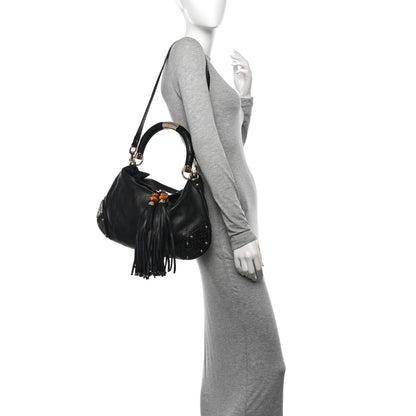 Gucci Calfskin Medium Indy Top Handle Hobo Black 2 of 11