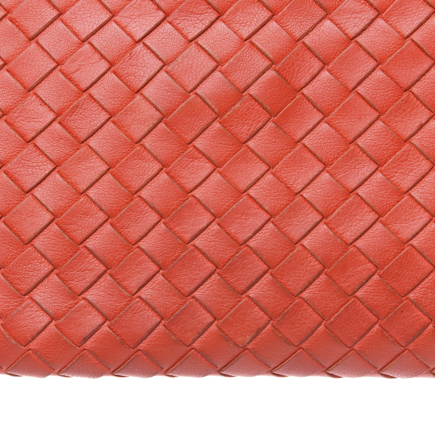Nappa Intrecciato Double Zip Clutch Geranium