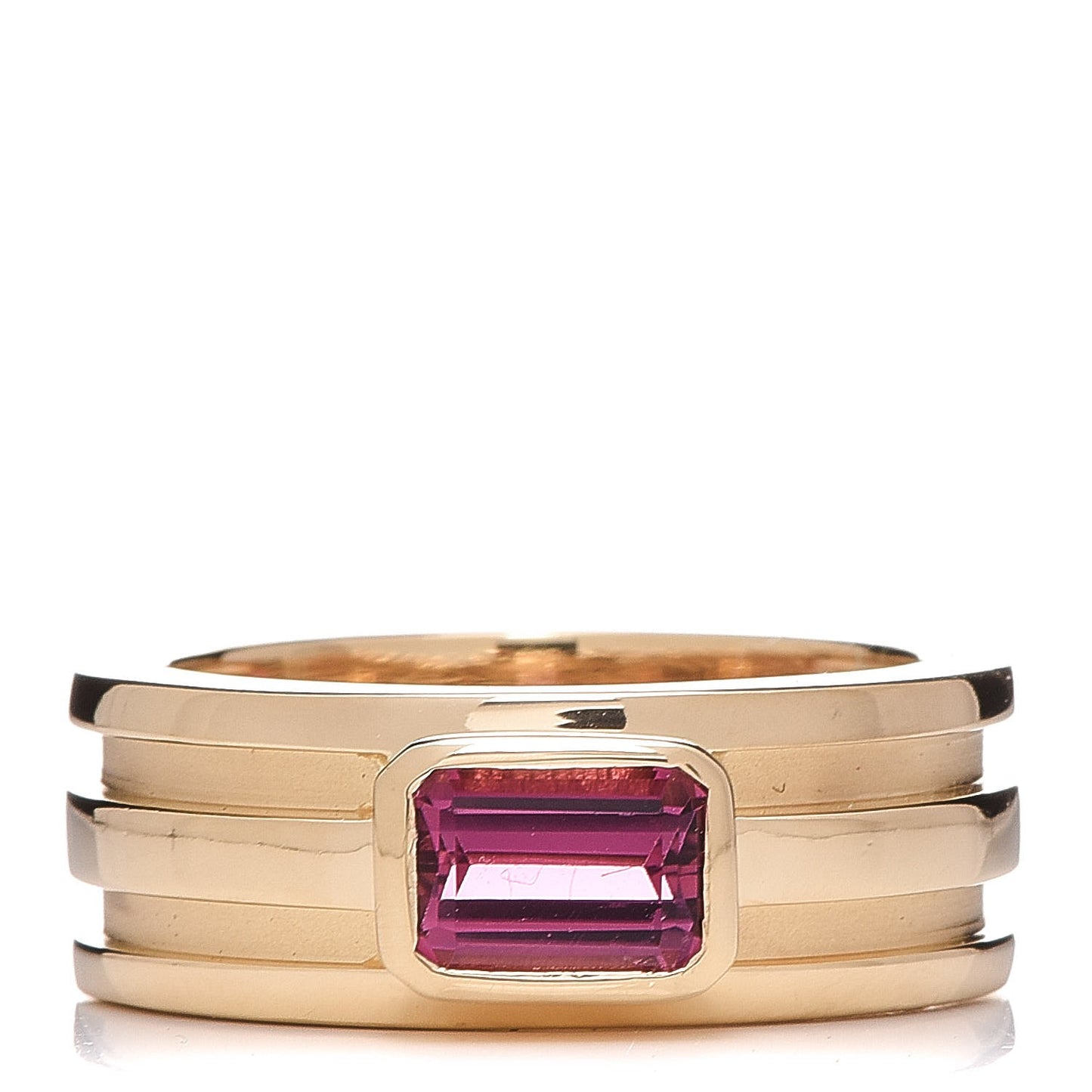 18K Yellow Gold Pink Tourmaline Atlas Ring 55 7.5