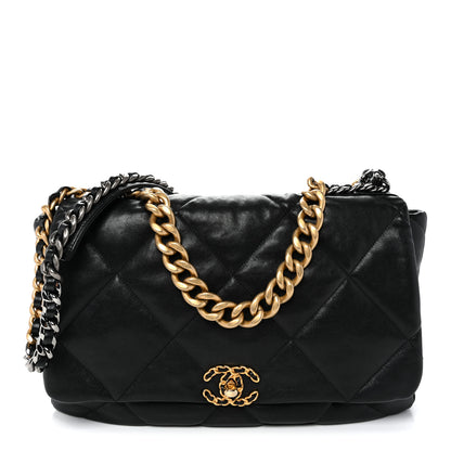 Chanel Lambskin Quilted Maxi Chanel 19 Flap Black 1 of 10