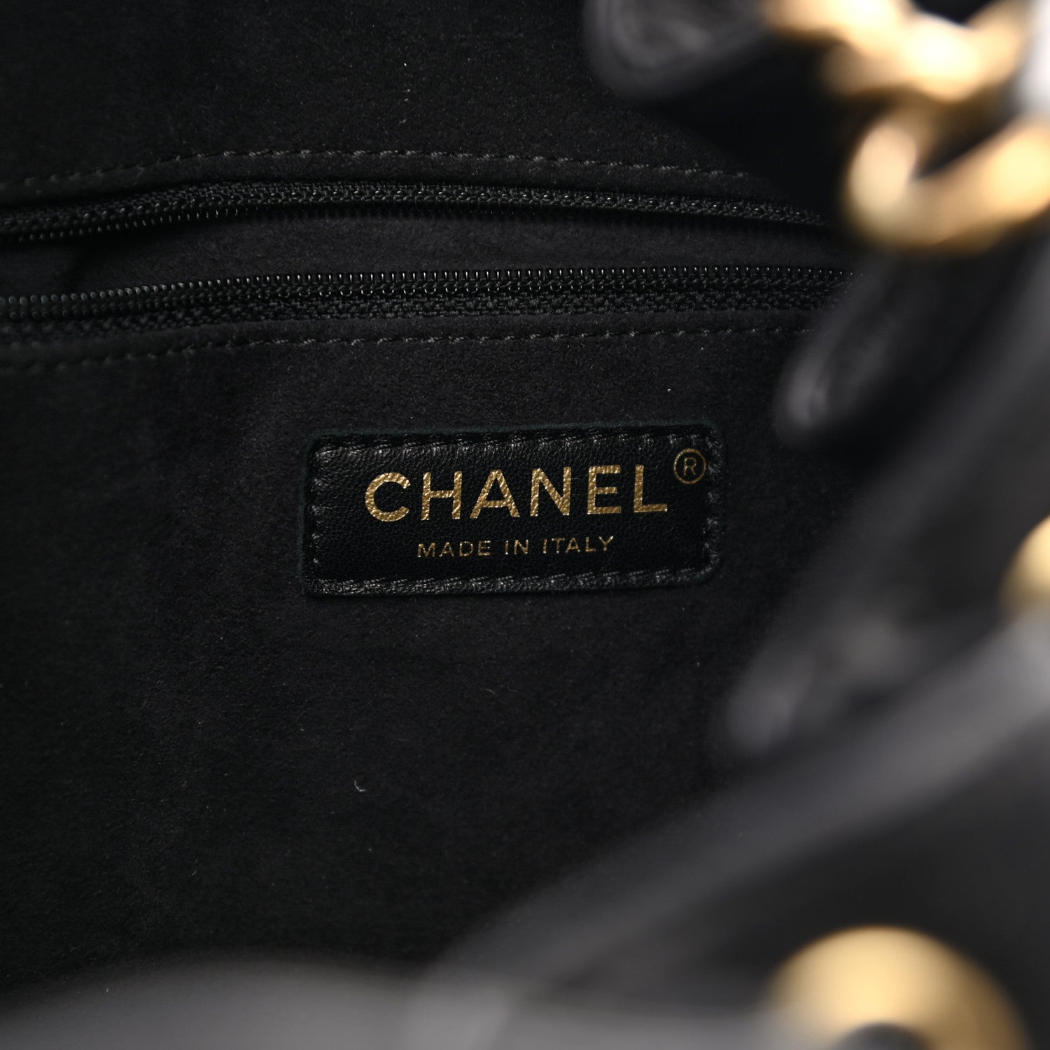 Chanel Calfskin Stitched Small Paris Rome Drawstring CC Bag Black 6 of 10
